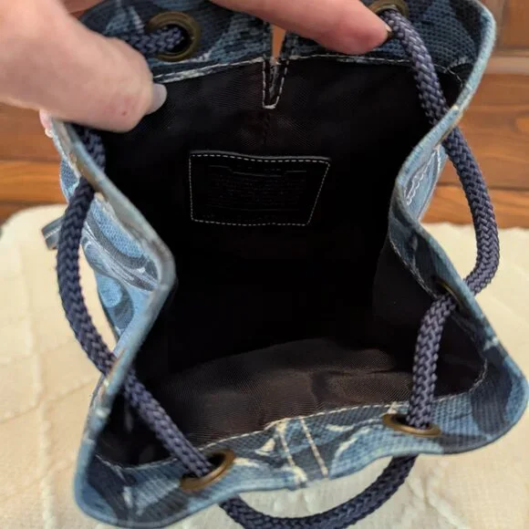 Coach Denim Bucket Mini Wristlet/bag - Picture 10 of 10